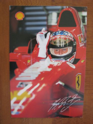 Ferrari shell card ~ michael schumacher 1994-1995, printed # on reverse 113 555