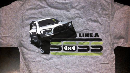 New like a boss 4x4 t-shirt, gray featuring tacoma truck, large