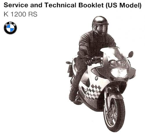 1997 bmw k 1200 rs motorcycle service &amp; technical manual booklet -k1200rs-k1200