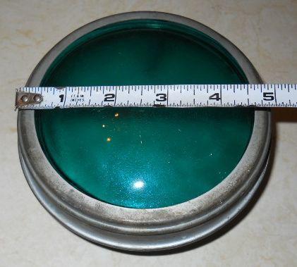 VINTAGE GREEN GLASS CAR AUTO REFLECTOR LIGHT ORIGINAL THICK GLASS, US $24.99, image 3