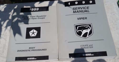 1999 dodge viper coupe &amp; roadster oem service shop manual + body diagnostic book