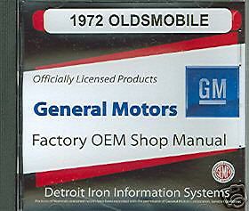 1972  oldsmobile/442  shop/body /parts manual on cd