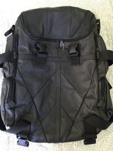 New leather motorcycle expandable tour pack fits rear back rest retails $150