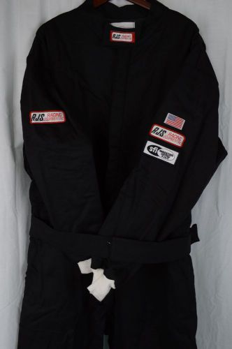 Rjs racing sfi 3-2a/5 adult 1 piece 4x nomex racing driving fire suit black