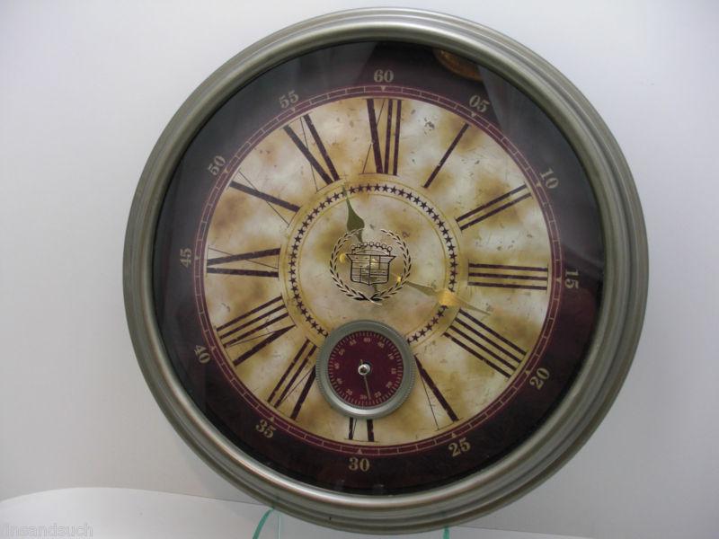 Cadillac man-cave wall clock vintage cadillac gold crest roman numeral dial nice