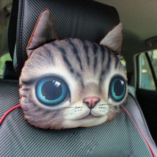 1pc lovely cat car neck pillow soft auto head neck rest cushion headrest pillow