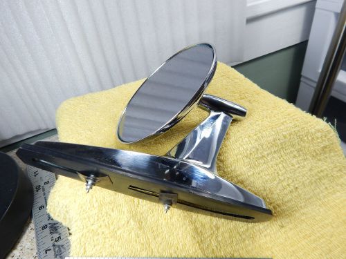 Vintage universal fit unmarked all steel swivel &amp;tilt door mount mirror w/gasket