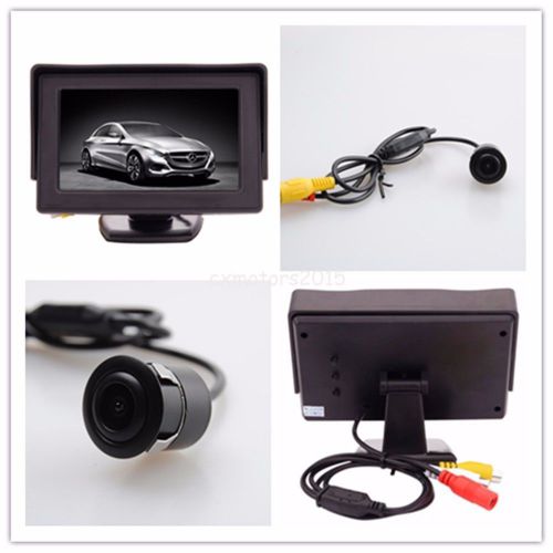 4.3&#034;lcd car display monitor screen+parking rear view ccd camera kit universal