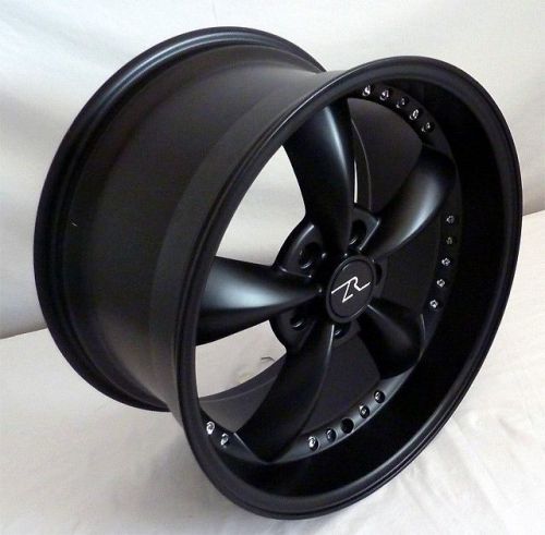 18&#034; matte black deep dish mustang bullitt wheels rims 18x9 18x10 5x114.3 94-04