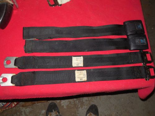 1969 chevrolet camaro pontiac firebird standard black rear seat belt set orig gm
