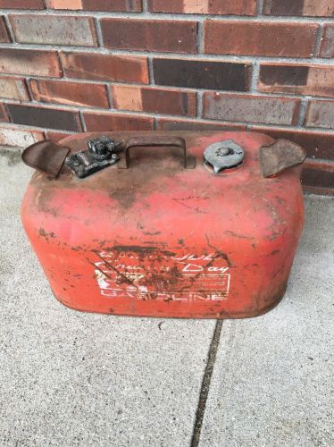 Vintage evinrude cruis-a-day 6 gallon metal outboard motor gas tank gasoline can
