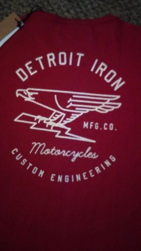 Detroit iron custom engineering motorcycles cotton tee/t-shirt,red,xl free ship!