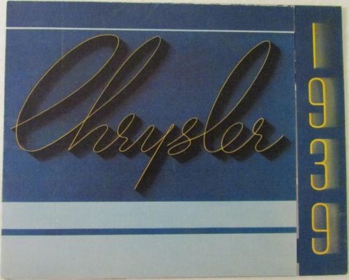 1939 chrysler royal imperial original color sales brochure