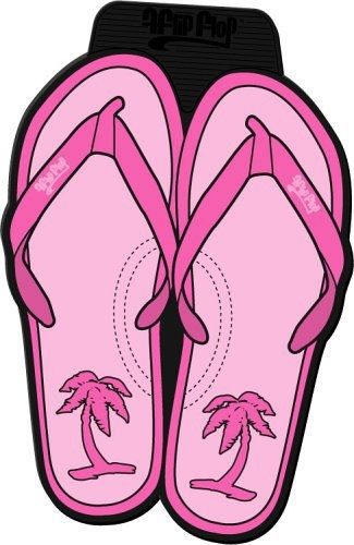 Plasticolor giant pink palm tree flip flops style universal-fit molded front