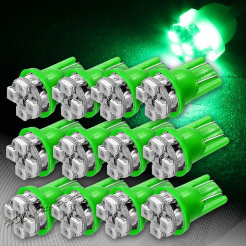 12x green smd 8 led t10 interior courtesy license plate wedge light lamp bulbs