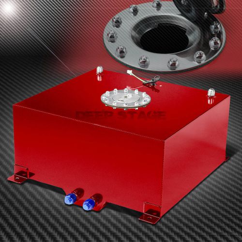 15.5 gallon/59l red coat aluminum race gas fuel cell tank/2"sump+level sender