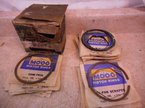 Moog x-plus 5-566, 3 9/16&#034;, std piston ring kit, partial kit, nos vintage, 6 cyl