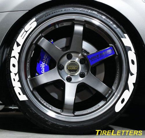 Tire letters - 1 inch tall - low profile - toyo proxes - (swoosh design)