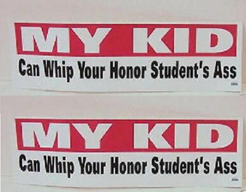 3" x 10" "my kid" bumper sticker - new  car auto truck - set of 2