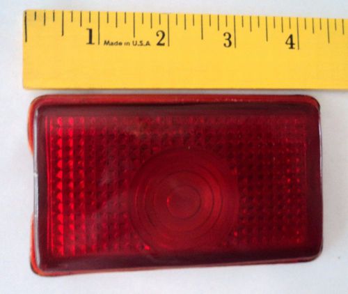 One nos red glass tail light lens usa-antique   rat rod    hot rod  rectangle