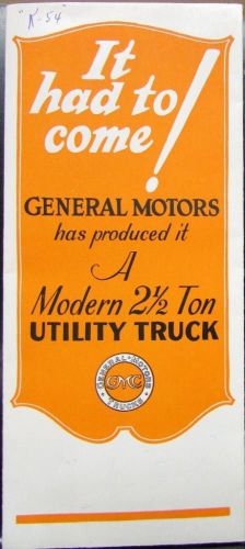 1928  gmc 2 1/2 ton utility truck k 54 big brute original sales brochure folder