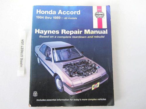 Haynes honda accord 1984 thru 1989 automotive repair manual soft cover