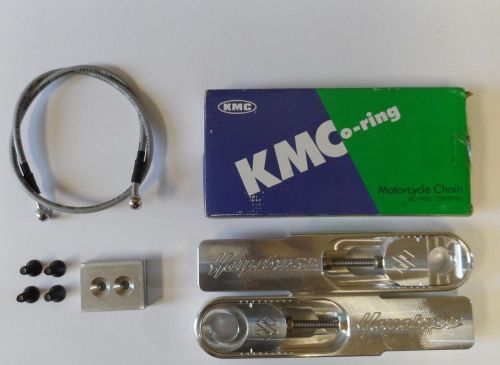 2008 &amp; up billet hayabusa swingarm extensions  package  9750 tensil chain