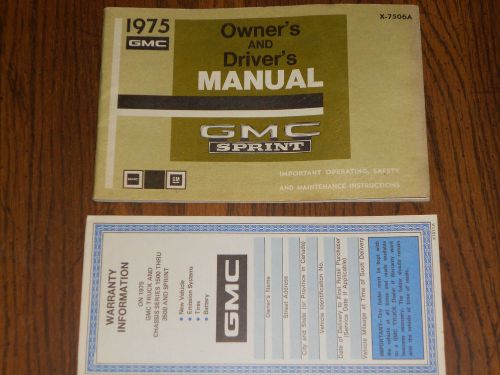 1975 gmc sprint owner&#039;s manual set /  original guide book set