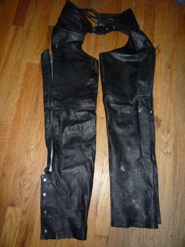 Pro-leather womens motorcycle pants chaps sz small zip up snap bottoms
