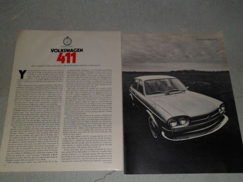 1971 volkswagon 411 ad / article