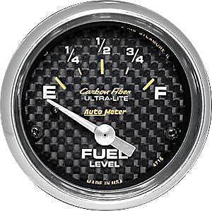 Auto meter 4716 carbon fiber fuel level gauge fits most custom applications
