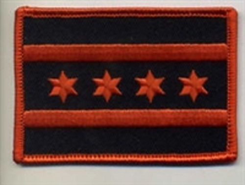 Chicago flag patch black &amp; orange  motorcycle club colors