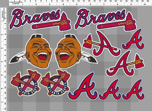 1 set atlanta braves tomahawk baseball team decal sticker printed self die-cut
