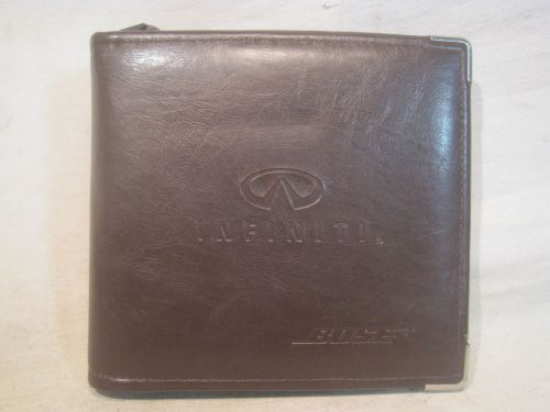 Pre-owned infiniti bose cd case compact disc leather zipper folder soft storage