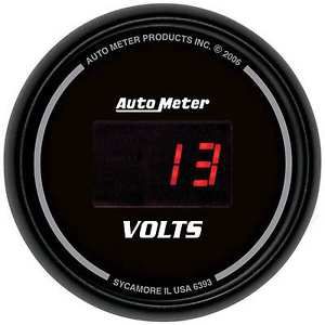 Auto meter 6393 voltmeter 2-1/16&#034; black face sport-comp digit
