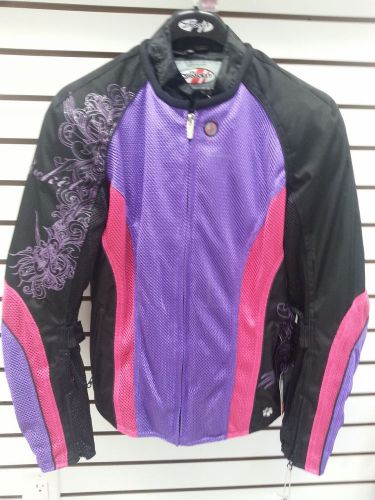 Joe rocket cleo 2.2 women's textile vented mesh armored motorcycle jacket purple