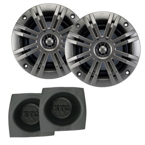 Kicker 41km44cw km-series 4&#034; coax 2-way marine speakers with round baffle pair