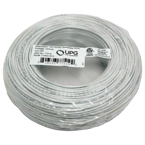 New upg 77519 18-gauge, 2-conductor striped control white cable, 500ft s