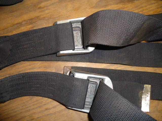 Pair of  vintage seat belts -aluminum 1960's jaguar xke e type lap belts 