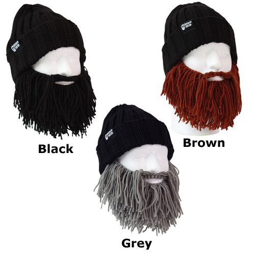 Barbarian vagabond black grey brown ski snowboard winter beard mask with hat +