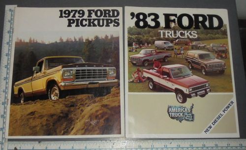 1979 ford pickups &amp; 1983 trucks sales brochure catalog f-150 f-250 ranger bronco