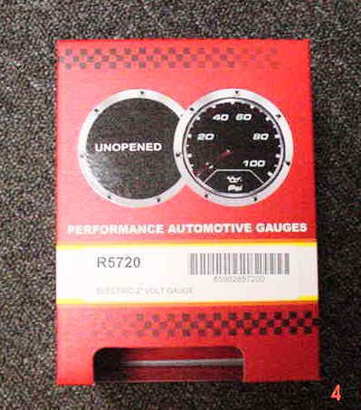 Electric 2&#034; volt gauge black face w/ red &amp; white illumination auto gauge 5720