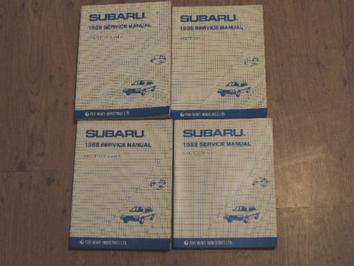 1988 subaru shop manuals - complete set of 4 volumes, illustrated, very good
