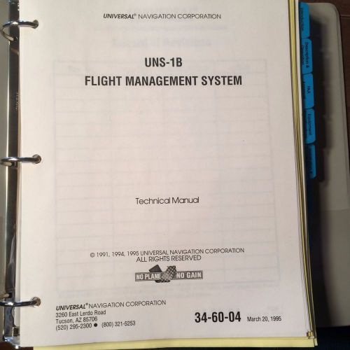 Universal uns-1b fms technical manual