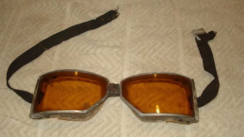 Vintage cesco goggles aviator motorcycle car yellow tint lense