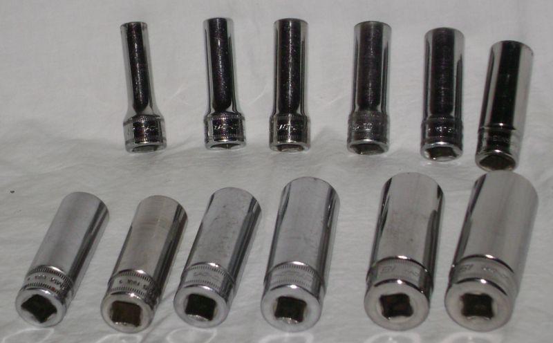 Snap on 12 pc set 3/8" metric deep 6 point sockets 212sfsmy