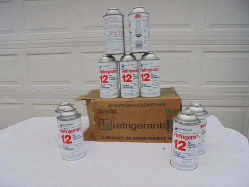 9 cans of interdynamics r12 air conditioning refrigerant in  (14 oz)  cans .