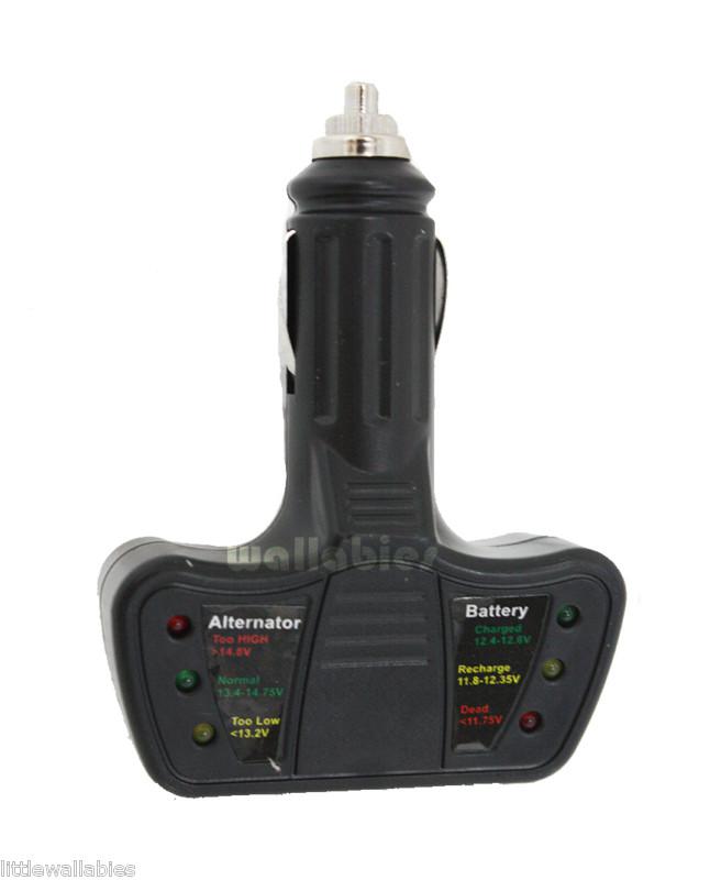 12 volt led battery / alternator tester cars & trucks checker diagnostic start