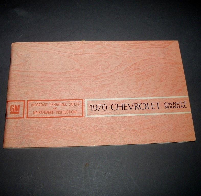1970 chevrolet gm canada nos orig. caprice impala ss owners manual 734301 ss427