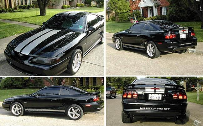 1994-2012 mustang gt eight 8" inch racing rocker hood side stripe stripes kit